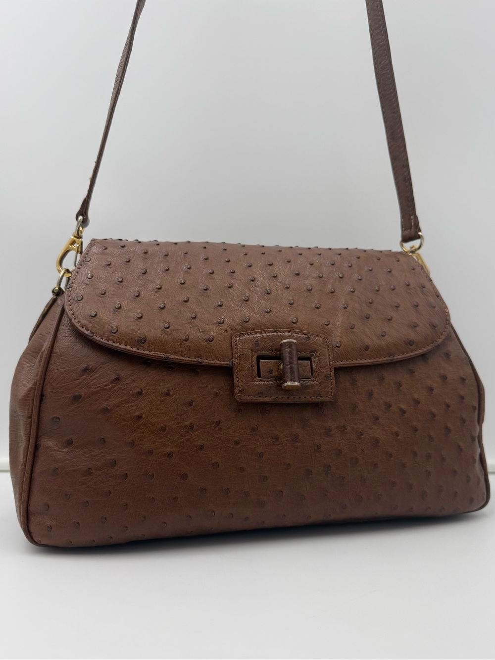 JARDIN DES SACS Florence • Exotic Genuine OSTRICH Crossbody 33 Bag Made in ITALY